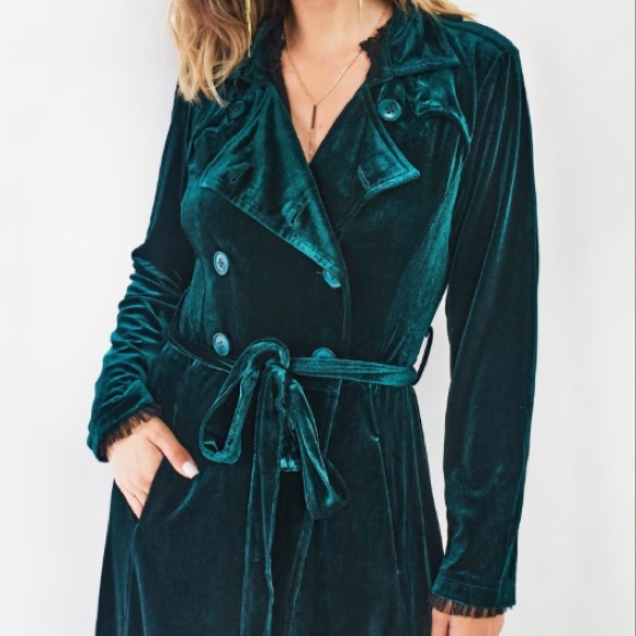 Velvet Trench Coat - Picture 3 of 7